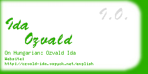 ida ozvald business card